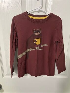 5T Kids Tea Long-Sleeve Maroon Shirt